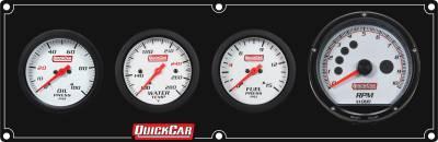 QUICKCAR RACING PRODUCTS - QuickCar Racing Products QRP61-7342 Extreme 3-1 Panel w/Tach OP/WT/FP Black