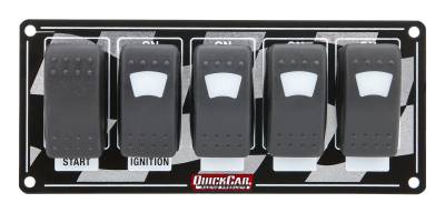 QUICKCAR RACING PRODUCTS - QuickCar Racing Products QRP52-166 Ignition Panel w/Rocker Switches & Lights