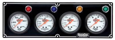 QUICKCAR RACING PRODUCTS - QuickCar Racing Products QRP61-6721 4 Gauge Panel OP/WT/OT/FP Black