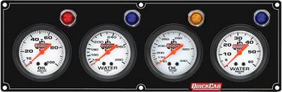 QUICKCAR RACING PRODUCTS - QuickCar Racing Products QRP61-6723 4 Gauge Panel OP/WT//OT/WP Black