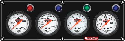 QUICKCAR RACING PRODUCTS - QuickCar Racing Products QRP61-6726 4 Gauge Panel OP/WT/FP15/WP Black