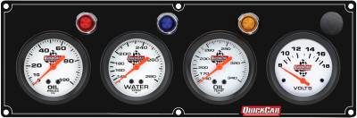 QUICKCAR RACING PRODUCTS - QuickCar Racing Products QRP61-6727 4 Gauge Panel OP/WT/OT/VT Black