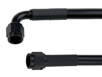 Allstar Performance - Allstar Performance ALL48466-15 Coated Braided Line 15" #6 Hose -6 Str/-6 90 Deg