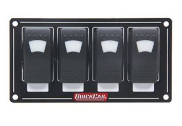 QUICKCAR RACING PRODUCTS - QuickCar Racing Products QRP52-717 Accessory Panel 4 Switch Rocker Lighted