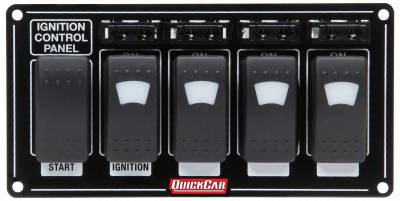 QUICKCAR RACING PRODUCTS - QuickCar Racing QRP52-864 Ignition Panel w/Rocker Switches Fuses & Lights