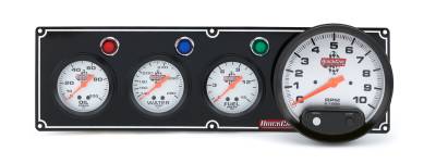QUICKCAR RACING PRODUCTS - QuickCar Racing Products QRP61-6742 3-1 Gauge Panel OP/WT/FP w/5" Tach Black