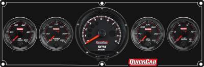QUICKCAR RACING PRODUCTS - QuickCar Racing QRP69-4051 Redline 4-1 Gauge Panel OP/WT/OT/FP w/Recall Tach
