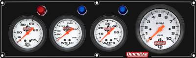 QUICKCAR RACING PRODUCTS - QuickCar Racing Products QRP61-67463 3-1 Gauge Panel OP/WT/WP Black