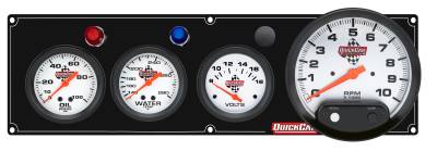 QUICKCAR RACING PRODUCTS - QuickCar Racing Products QRP61-6747 3-1 Gauge Panel OP/WT/VT Black