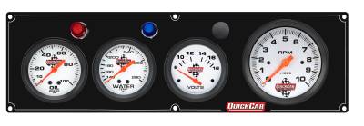 QUICKCAR RACING PRODUCTS - QuickCar Racing Products QRP61-67473 3-1 Gauge Panel OP/WT/VT Black