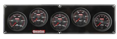 QUICKCAR RACING PRODUCTS - QuickCar Racing QRP69-4257 Redline 4-1 Gauge Panel OP/WT/OT/Volt w/2-5/8 Tach