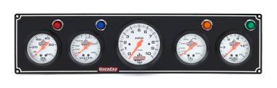 QUICKCAR RACING PRODUCTS - QuickCar Racing QRP61-67513 3-1 Gauge Panel OP/WT/OP/FP w/3-3/8" Tach Black