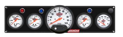 QUICKCAR RACING PRODUCTS - QuickCar Racing Products QRP61-6757 4-1 Gauge Panel OP/WT/OT/VT Black