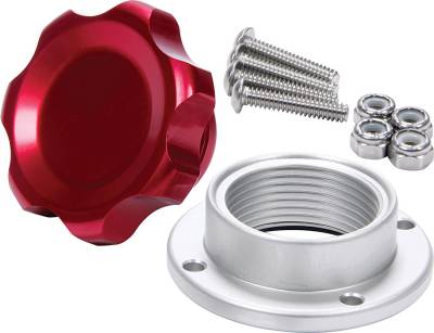 Allstar Performance - Allstar Performance ALL36182 Filler Cap Red w/Bolt-In Alum Bung Small