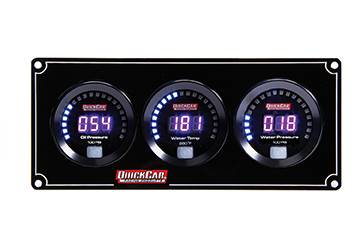 QUICKCAR RACING PRODUCTS - QuickCar Racing Products QRP67-3016 Digital 3-Gauge Panel OP/WT/WP