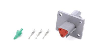 QUICKCAR RACING PRODUCTS - QuickCar Racing Products QRP71-337 Plug Deutsch 3-Pin Receptacle w/Flange