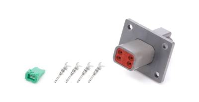 QUICKCAR RACING PRODUCTS - QuickCar Racing Products QRP71-347 Plug Deutsch 4-Pin Receptacle w/Flange