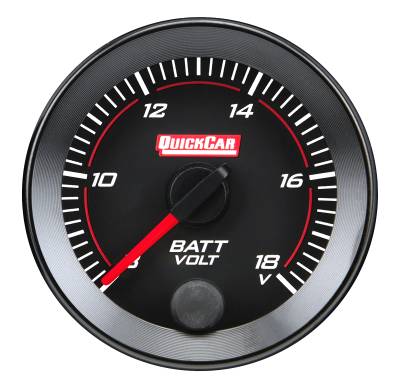 QUICKCAR RACING PRODUCTS - QuickCar Racing Products QRP65-007 RedLine Gauge 2-1/16" Voltmeter 8-18V