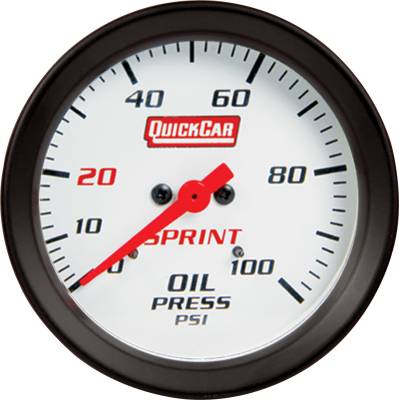 QUICKCAR RACING PRODUCTS - QuickCar Racing Products QRP611-6004 Oil Pressure Sprint Gauge Only