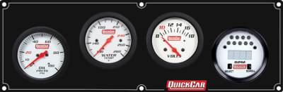 QUICKCAR RACING PRODUCTS - QuickCar Racing Products QRP61-7047 Extreme 3-1 Panel w/Tach OP/WT/VT Black