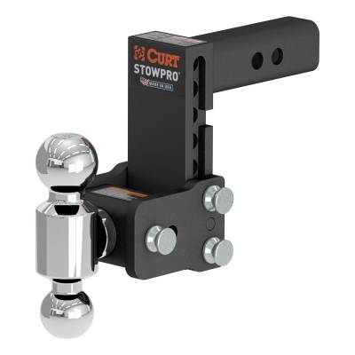 CURT - CURT 45961 StowPro Adjustable USA-Made Ball Mount 5" Drop 2" Shank Dual Ball