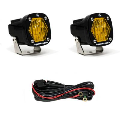 JKS - JKS BJD387815 Baja Designs S1 Amber Wide Cornering LED Light w/Mounting Br