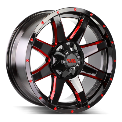 Off Road Monster - Off Road Monster M08 20x9 6x5.5/135 0mm Gloss Black/Red Milled M08060702GBMLR