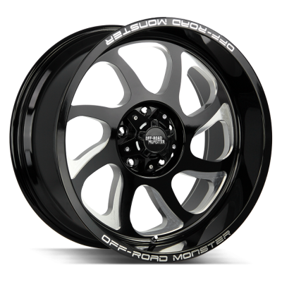Off Road Monster - Off Road Monster M22 22x12 6x5.5 -44mm Gloss Black/Milled M22212639N44GBML