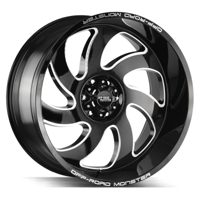 Off Road Monster - Off Road Monster M07 20x10 5x150 -19mm Gloss Black/Milled M070550N19GBML