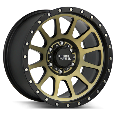 Off Road Monster - Off Road Monster M10 17x9 5x5.0 0mm Flat Black/Machined Bronze M10752700BBZ