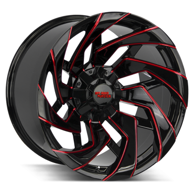 Off Road Monster - Off Road Monster M24 20x10 5x5.0/5.5 -19mm Black/Red Milled M240527N19GBMLR
