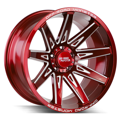 Off Road Monster - Off Road Monster M25 20x10 6x5.5 -19mm Candy Red/Milled M250639N19RML