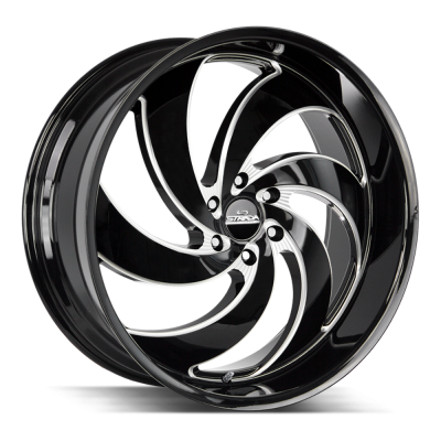 Strada - Strada Wheels RETRO 6 24x10 6x5.5 24mm Gloss Black/Milled C06463924GBML