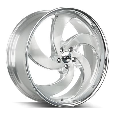 Strada - Strada Wheels C05251515BFSMLSS RETRO 5 22x9 5x115 15mm Brushed Silver/Milled