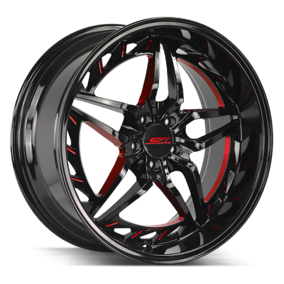 Shift - Shift Wheels HF3788551430GBMLR INJECTOR 18x8.5 5x4.5 30mm Black/Red Milled