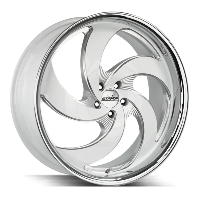 Strada - Strada Wheels RETRO 5 22x10 6x5.5 24mm Gloss White/Milled C05263924DWMLSS