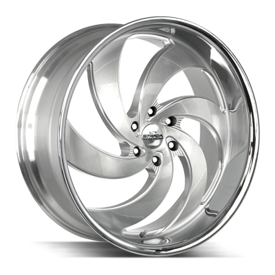 Strada - Strada Wheels C06451515BFSMLSS RETRO 6 24x10 5x115 15mm Brushed Silver/Milled