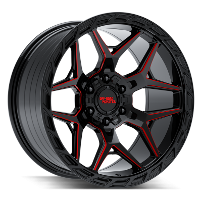 Off Road Monster - Off Road Monster MF40 20x10 5x5.0/5.5 -19mm Black/Red Milled MF40010528N19GBMLR
