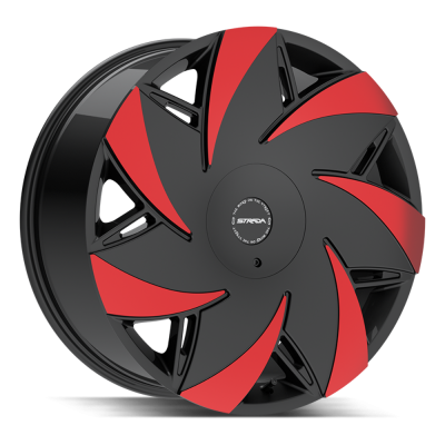 Strada - Strada Wheels TURBINA 24x9.5 6x5.5/135 24mm Black/Machined Red S6749560724GBMRT