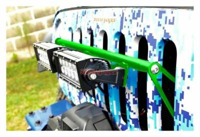 Steinjager - Steinjager Grille Mount Light Bracket Kit-Neon Green for Wrangler JK J0041396