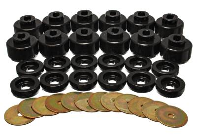 Energy Suspension - Energy Suspension 3.4156G Black Polyurethane Body Mount Set