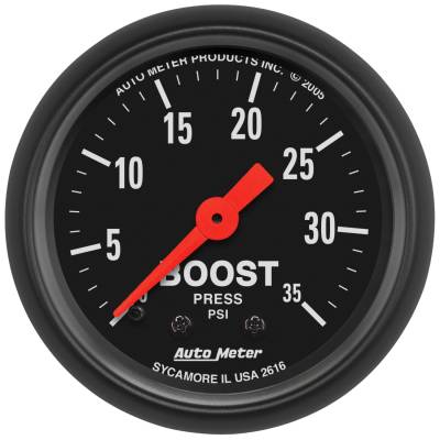 AutoMeter - AutoMeter 2616 Z-Series Boost Pressure Gauge 0-35PSI 2-1/16" Full Sweep