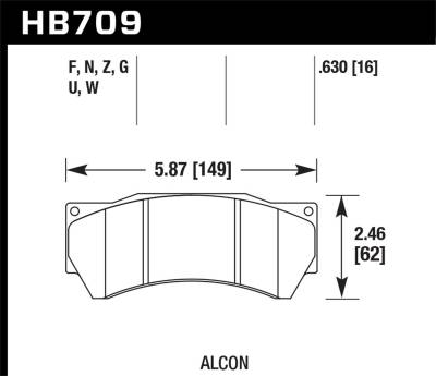 Hawk Performance - Hawk Performance HPS High Performance Street Brake Pads HB709F.630