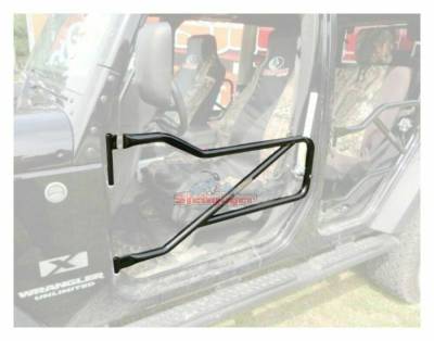 Steinjager - Steinjager Front Tubular Trail Doors Black for Wrangler JK J0031026