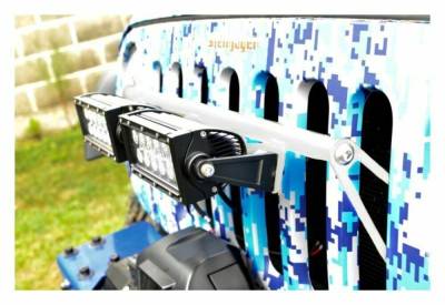 Steinjager - Steinjager Grille Mount Light Bracket Kit-Cloud White for Wrangler JK J0044774