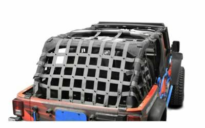 Steinjager - Steinjager Rear Teddy Top Cargo Net-Gray for Wrangler JK 4DR J0047023