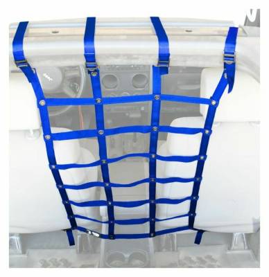 Steinjager - Steinjager Rear Dog Partition Cargo Net-Blue for Wrangler JK 4DR J0044984