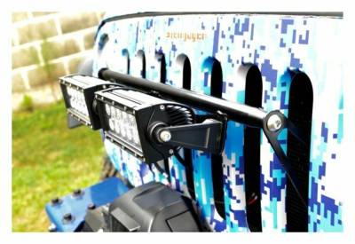 Steinjager - Steinjager Grille Mount Light Bracket w/LEDs Black for Wrangler JK J0041335