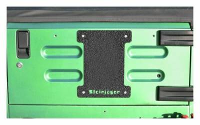 Steinjager - Steinjager Spare Tire Carrier Delete Plate-Text Black for Wrangler TJ J0043685