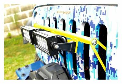 Steinjager - Steinjager Grille Mount Light Bracket Kit-Neon Yellow for Wrangler JK J0046394